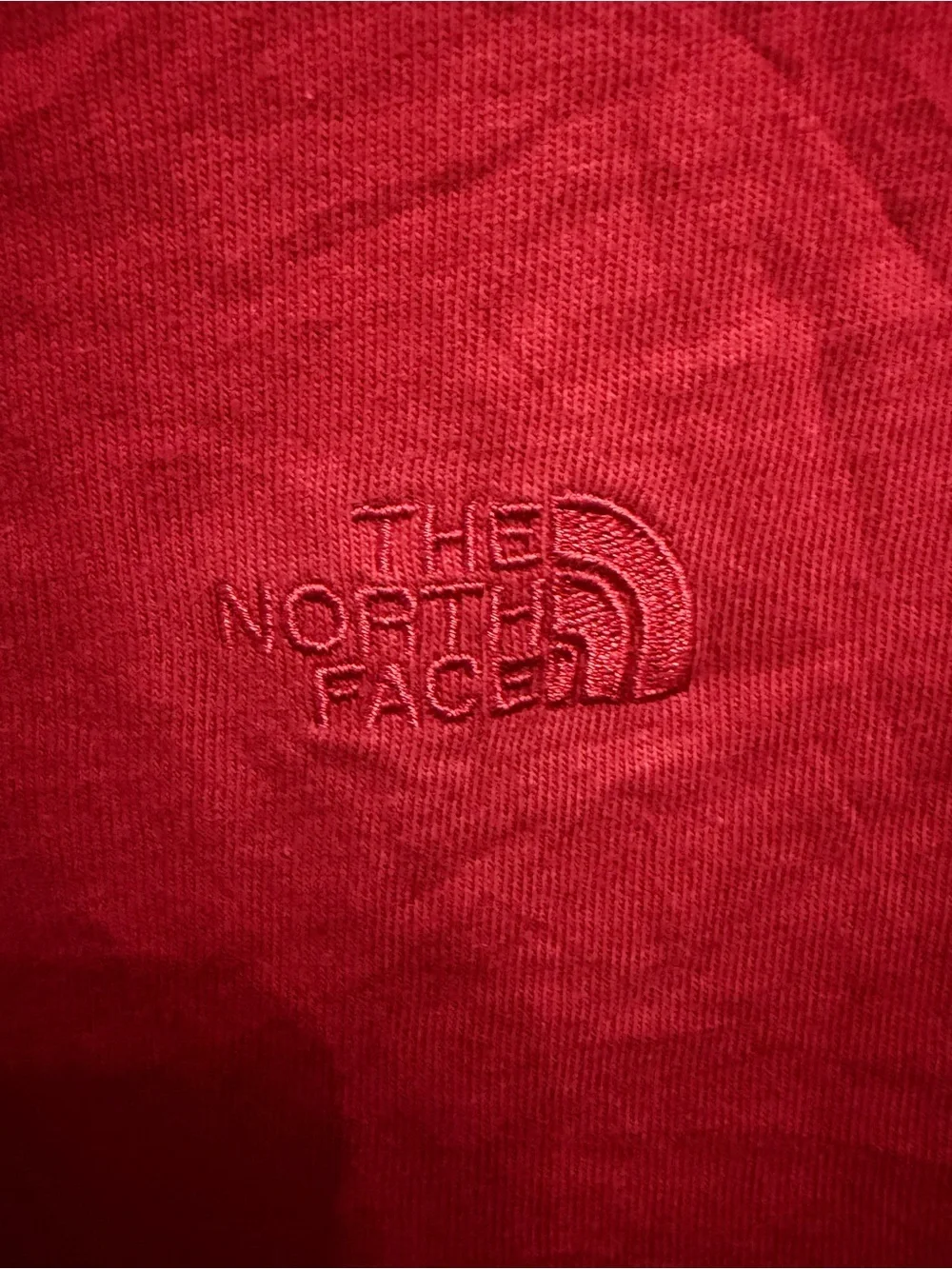 The North Face Men's Red Crewneck Sweater with Embroidered Logo